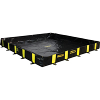 Rigid-Lock QuickBerm&reg;, 1075 US gal. Capacity, 12' W x 12' L x 12" H, Stake Wall Mukwa Safety Services