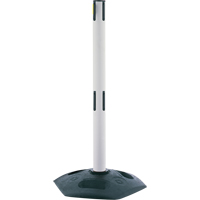 Poteau receveur robuste &agrave; ligne double, Hauteur de 38", Blanc Mukwa Safety Services