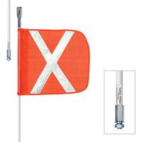Safety Whip&reg; Heavy-Duty Whips, Threaded Mount, 8' High, Orange Mukwa Safety Services