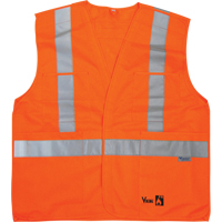 Fire Retardant Safety Vest, High Visibility Orange, Medium/Small, Polyester Mukwa Safety Services
