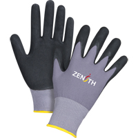 Gants ZX-1 de premi&egrave;re qualit&eacute; compatibles avec les &eacute;crans tactiles, 9/Grand, R&ecirc;vetement Nitrile/Mousse de nitrile, Calibre 15, Enveloppe en Nylon Mukwa Safety Services