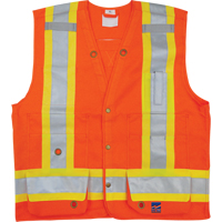 Surveyor Safety Vest, High Visibility Orange, Small, Polyester Mukwa Safety Services
