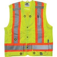 Surveyor Safety Vest, High Visibility Lime-Yellow, Small, Polyester Mukwa Safety Services