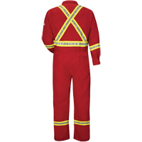 Combinaisons de luxe r&eacute;sistantes au feu avec bordures r&eacute;fl&eacute;chissantes, Taille 38, Rouge, 5,6 cal/cm² Mukwa Safety Services
