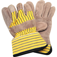 Gants d'ajusteur avec paume double, Grand, Paume en Cuir de vache refendu, Doublure en Coton Mukwa Safety Services