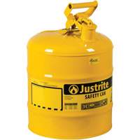 Bidons s&eacute;curitaires, Type I, Acier, 5 gal. US, Jaune, Homologu&eacute; FM/List&eacute; UL/ULC Mukwa Safety Services