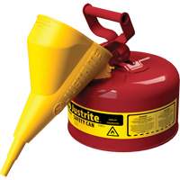 Safety Cans, Type I, Steel, 1 US gal., Red, FM Approved/UL/ULC Listed Mukwa Safety Services