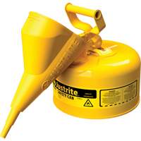 Bidons s&eacute;curitaires, Type I, Acier, 2,5 gal. US, Jaune, Homologu&eacute; FM/List&eacute; UL/ULC Mukwa Safety Services