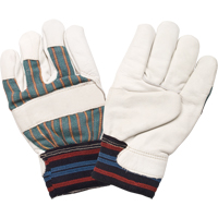 Abrasion-Resistant Winter-Lined Work Gloves, Medium, Grain Cowhide Palm, Cotton Fleece Inner Lining Mukwa Safety Services