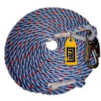50' Rope Lifeline with Snap Hook, Polyester/Polypropylene Mukwa Safety Services