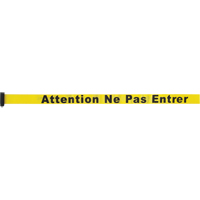 Tape Cassette for Build-Your-Own Crowd Control Barriers, Attention ne pas entrer, 7', Yellow Tape Mukwa Safety Services