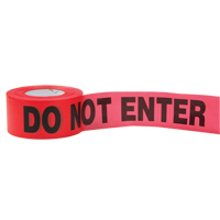 Standard Barricade Tape, English, 3" W x 1000' L, 2 mils, Red Mukwa Safety Services
