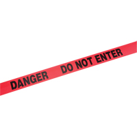 Standard Barricade Tape, English, 3" W x 1000' L, 2 mils, Red Mukwa Safety Services