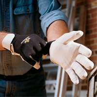 Anti-Vibration Air Glove&reg;, Size Medium, Pearl Leather Palm Mukwa Safety Services