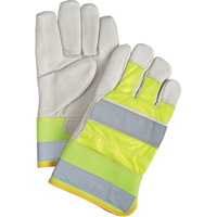 Gants d'ajusteur orange haute visibilit&eacute; &agrave; chaleur sup&eacute;rieure, Grand, Paume en Cuir fleur de vache, Doublure en Thinsulate Mukwa Safety Services
