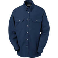 Chemises de luxe r&eacute;sistantes aux flammes Cool Touch 2 &agrave; devant boutonn&eacute;, Petit, Bleu marin Mukwa Safety Services