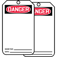 Safety Tags, Cardstock, 3-1/8" W x 5-7/8" H, French Mukwa Safety Services