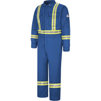 Flame-Resistant Premium Coveralls with Reflective Trim, Size 38, Royal Blue, 12.2 cal/cm² Mukwa Safety Services