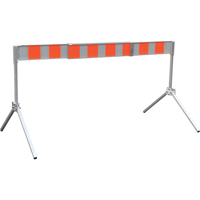 Street Barricade, A-Frame, 6' L x 5-1/2" H, Orange/White Mukwa Safety Services