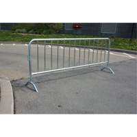 Portable Barrier, Interlocking, 102" L x 40" H, Silver Mukwa Safety Services