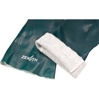 Double Dipped Green Gloves, 14" L, PVC, Cotton Jersey Inner Lining, 70-mil Mukwa Safety Services
