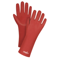 Red Smooth-Finish Chemical-Resistant Gloves, Size 9, 14" L, PVC, Interlock Inner Lining, 47-mil Mukwa Safety Services