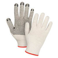 Lightweight Dotted String Knit Gloves, Poly/Cotton, Single Sided, 7 Gauge, Small Mukwa Safety Services