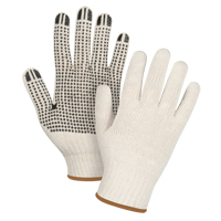 Lightweight Dotted String Knit Gloves, Poly/Cotton, Single Sided, 7 Gauge, Large Mukwa Safety Services