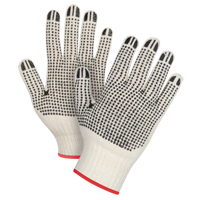 Heavyweight Double-Sided Dotted String Knit Gloves, Poly/Cotton, Double Sided, 7 Gauge, Small Mukwa Safety Services