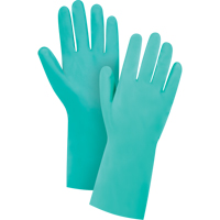 Gants r&eacute;sistants aux produits chimiques &agrave; prise en losange, Taille 10, 13" lo, Nitrile, Doublure en Ouat&eacute;e, 15 mils Mukwa Safety Services