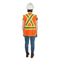 Veste d'arpenteur haute visibilit&eacute;, conforme &agrave; la CSA, Orange haute visibilit&eacute;, Moyen, Polyester Mukwa Safety Services
