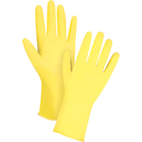 Premium Canary Yellow Chemical-Resistant Gloves, Size Small/7, 12" L, Rubber Latex, Flock-Lined Inner Lining, 15-mil Mukwa Safety Services