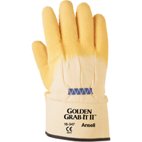 Golden Grab-It&reg; II Gloves, 10/X-Large, Rubber Latex Coating, 13 Gauge, Nylon Shell Mukwa Safety Services