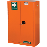 Emergency Preparedness Storage Cabinets, Steel, 4 Shelves, 65" H x 43" W x 18" D, Orange Mukwa Safety Services