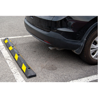 Parking Curb, Rubber, 6' L, Black/Yellow Mukwa Safety Services