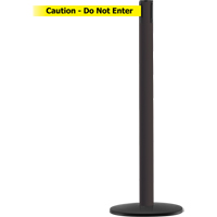 Montant pour syst&egrave;me Advance TensaBarrier, Acier, 36" h, Ruban Noir/Jaune, Longueur du ruban 7,5' Mukwa Safety Services