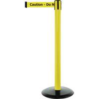 Montant pour syst&egrave;me Advance TensaBarrier, Acier, 36" h, Ruban Noir/Jaune, Longueur du ruban 7,5' Mukwa Safety Services