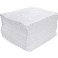 Premium Meltblown Sorbent Pads, Oil Only, 15" x 17", 30 gal. Absorbancy Mukwa Safety Services
