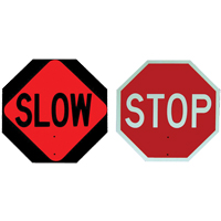Double-Sided "Stop/Slow" Traffic Control Sign Mukwa Safety Services