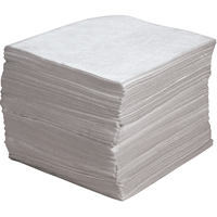 Feuilles absorbantes souffl&eacute;es de premi&egrave;re qualit&eacute;, Huile seulement, 15" x 17", 30 gal. d'absorption Mukwa Safety Services