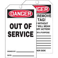 Tags By-The-Roll Safety Tags, Cardstock, 3" W x 6-1/4" H, English Mukwa Safety Services