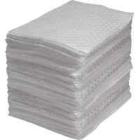 Feuilles absorbantes en fibres fines de calibre industriel, Huile seulement, 15" x 17", 40 gal. d'absorption Mukwa Safety Services