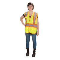 CSA Compliant High Visibility Surveyor Vest, High Visibility Lime-Yellow, 2X-Large, Polyester Mukwa Safety Services