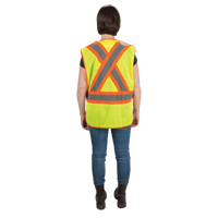 CSA Compliant High Visibility Surveyor Vest, High Visibility Lime-Yellow, 2X-Large, Polyester Mukwa Safety Services