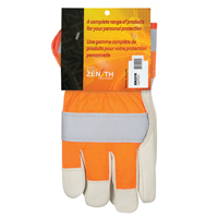 Orange High-Visibility Superior Warmth Fitters Gloves, Large, Grain Cowhide Palm, Thinsulate Inner Lining Mukwa Safety Services