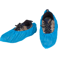 CPE Shoe Covers, Large, Polyethylene, Blue Mukwa Safety Services
