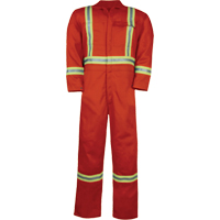 Combinaison non doubl&eacute;e haute visibilit&eacute;, Taille Petit, Orange Mukwa Safety Services