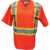 Mesh Safety T-Shirt, Polyester, Small, Orange Mukwa Safety Services