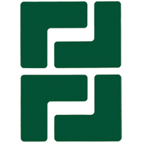 Autocollants pour d&eacute;limitation des coins sur le sol, L, 5" lo x 2" la, Vert, Polyester Mukwa Safety Services