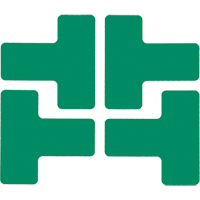 Autocollants pour d&eacute;limitation des coins sur le sol, T, 5" lo x 2" la, Vert, Polyester Mukwa Safety Services